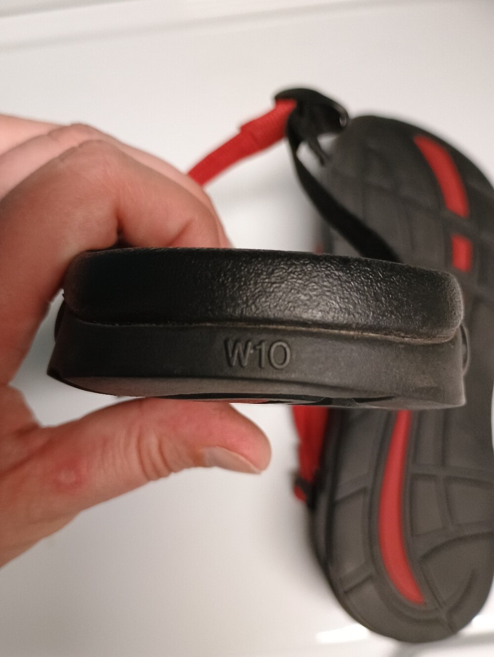 Red Strap Black Sole Chaco Casual Sandals - Picture 4 of 4